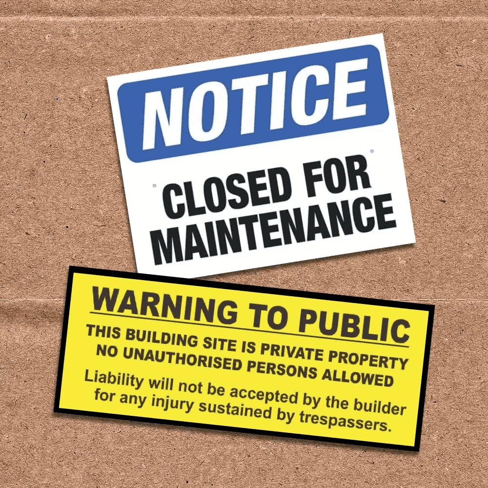 Building Notices Stickers